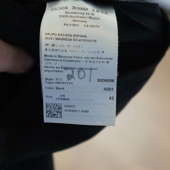 ESCADA Sz 42/12 US Black Dress Pants baby flare Flat Front Crease Business - Picture 4 of 8